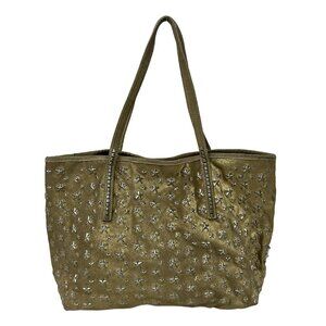 JIMMY CHOO Scarlett - Gold Suede Tote Bag